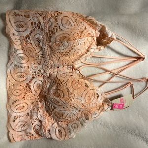 PEACHY mesh bralette top( PINK victoria secret)